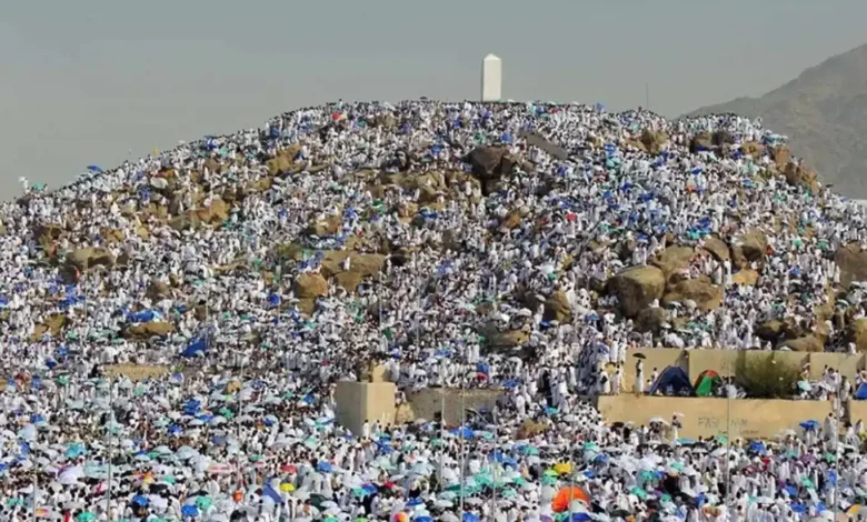 les pélerins sur le mont Arafat