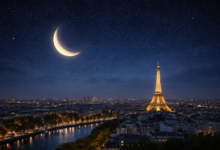 Lune au dessus de Paris